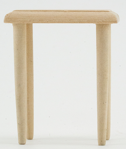 Dollhouse Miniature End Table, Unfinished